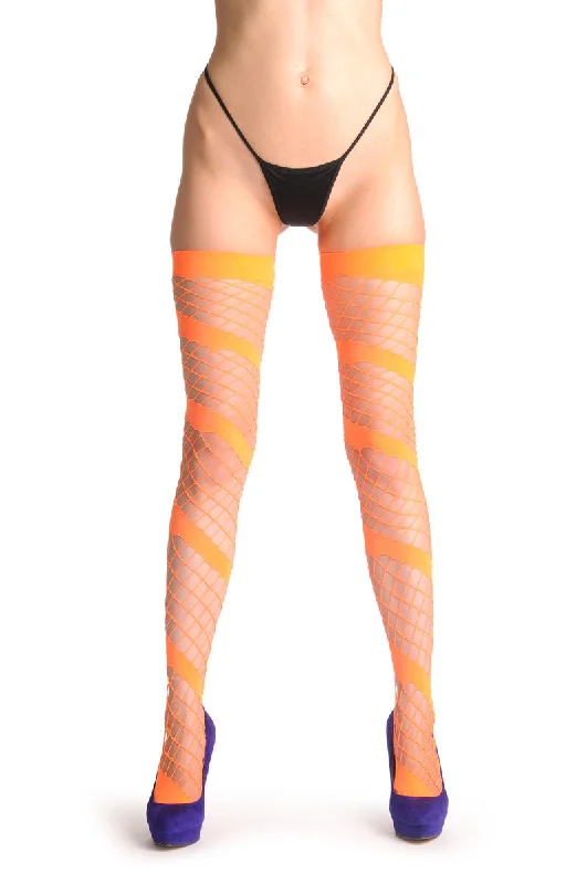 Stock Up Orange Spiral Diamond Mesh