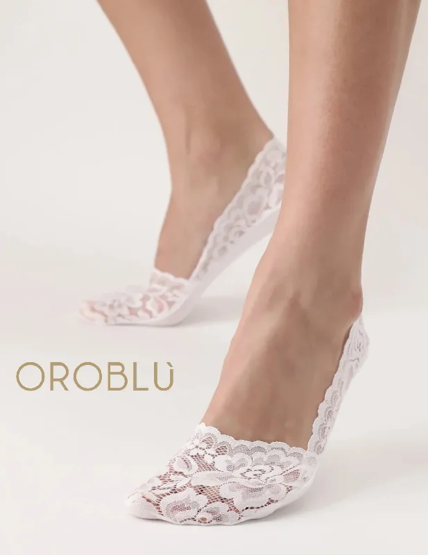 Can't Beat Oroblu Lacy Invisble Sock White VOBC67420
