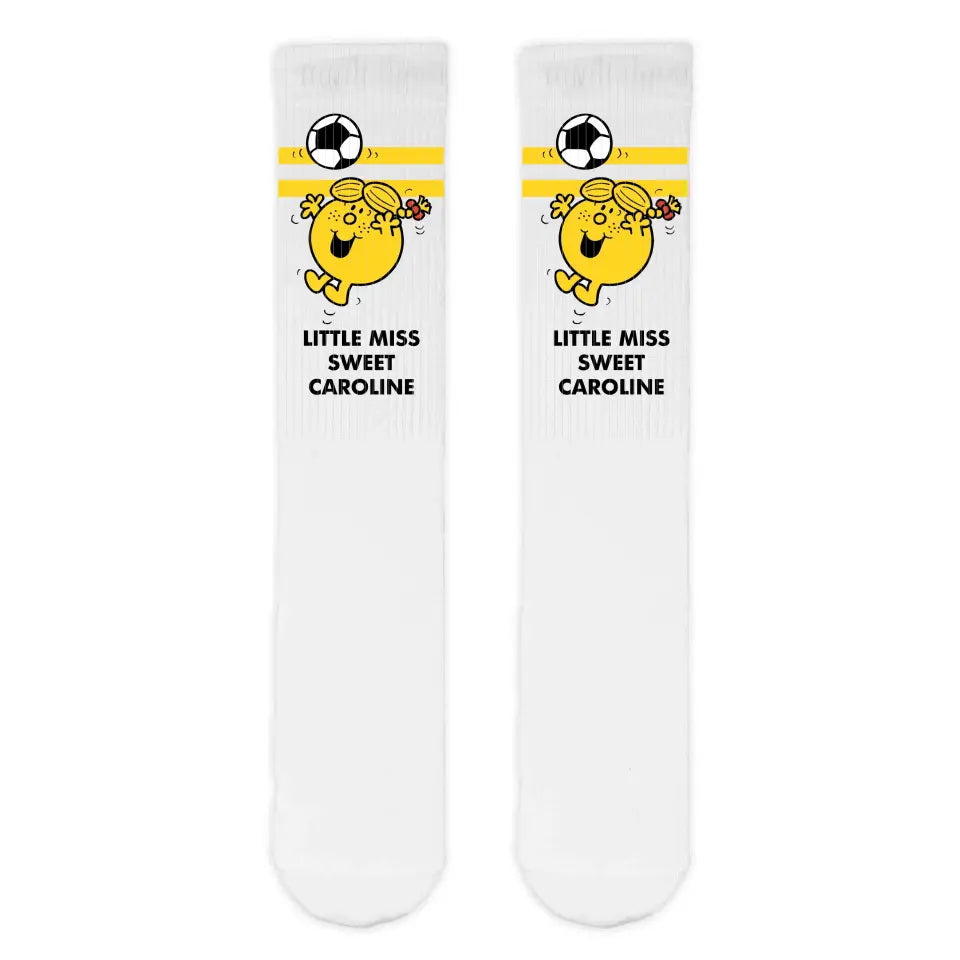 Hurry In Personalised Little Miss Football Slogan Adult Sports Socks