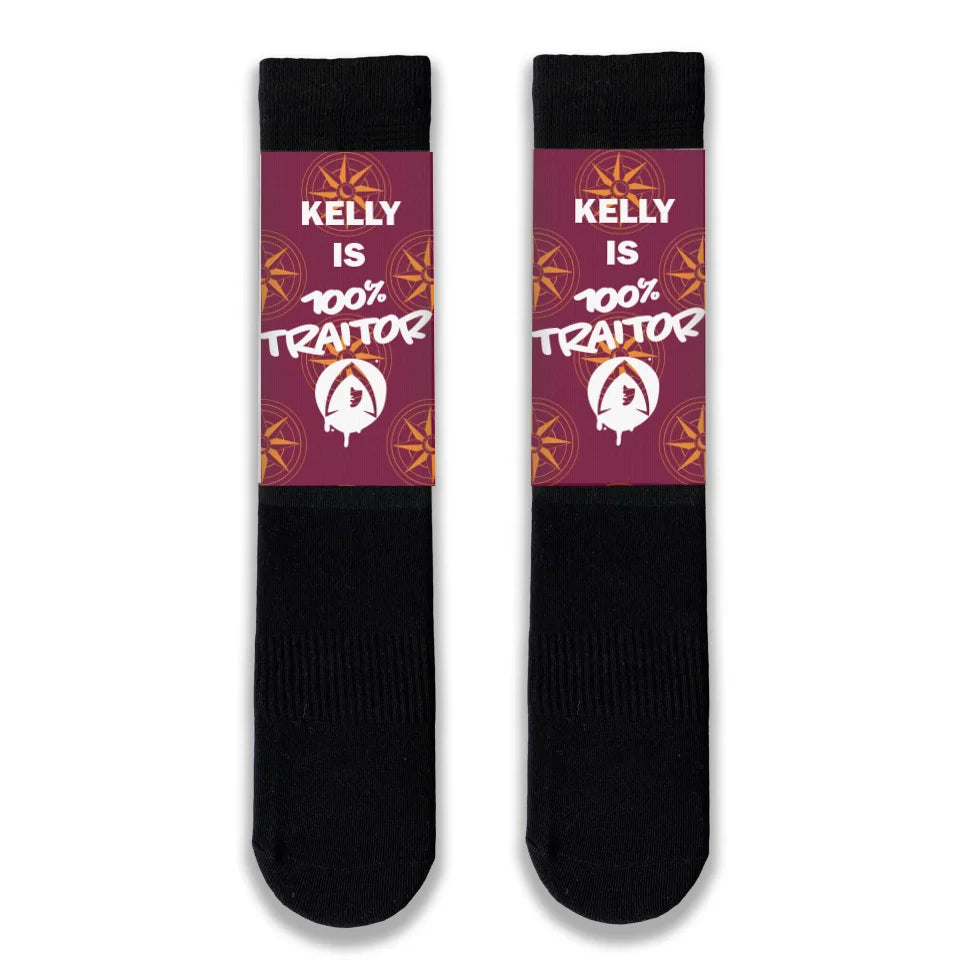 Hot Buy Personalised Name The Traitors Adult Socks