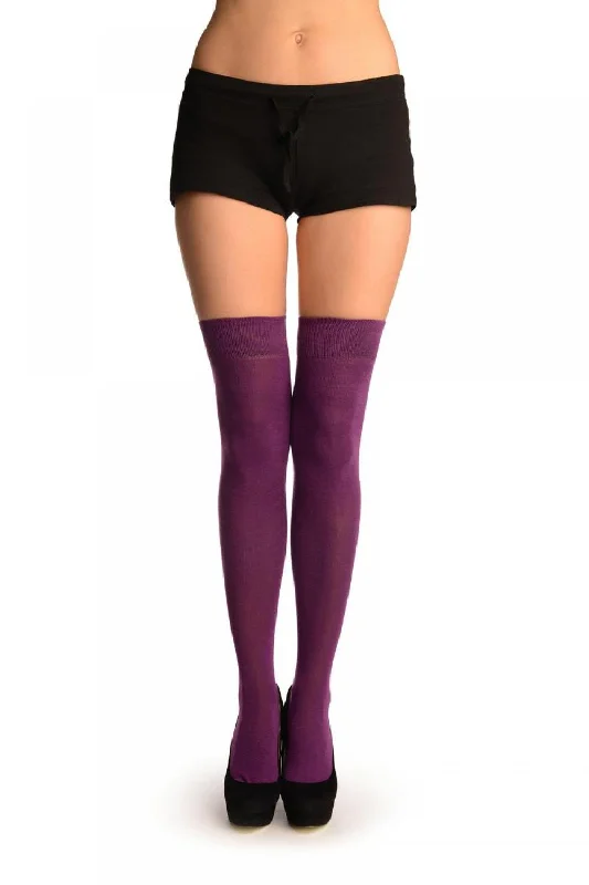 Clearance Sale Plain Light Maroon Over The Knee Socks