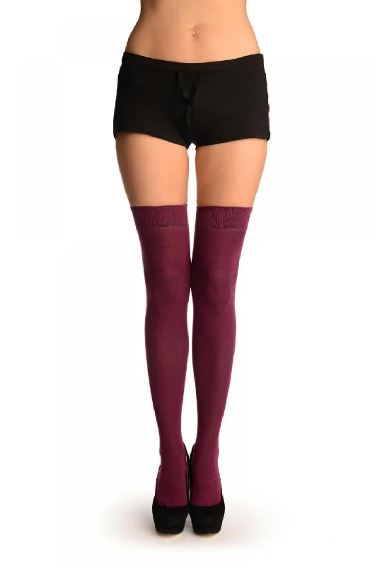 Fantastic Savings Plain Maroon Over The Knee Socks