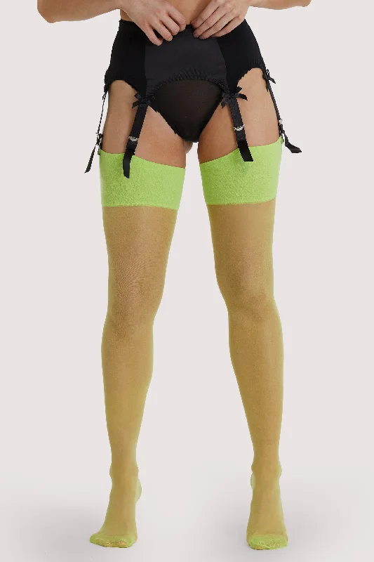 Lowest Rates Playful Promises Acid Lime Seamed Stockings