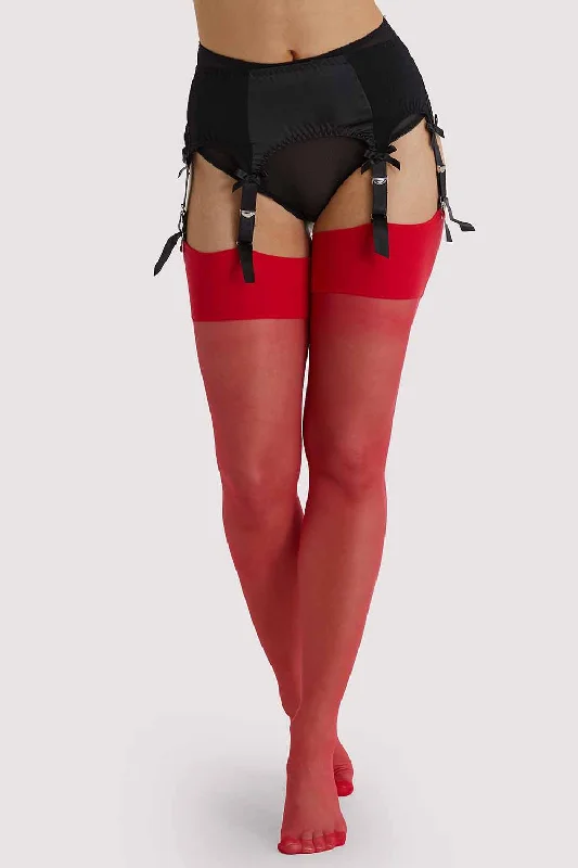 Don't Delay Playful Promises Lollipop Red Seamed Stockings