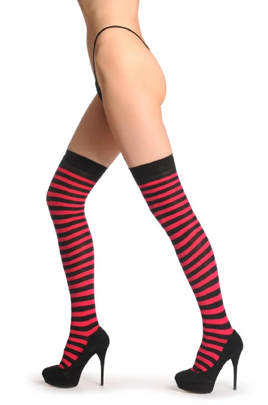 Huge Savings Raspberry Pink & Black Stripes