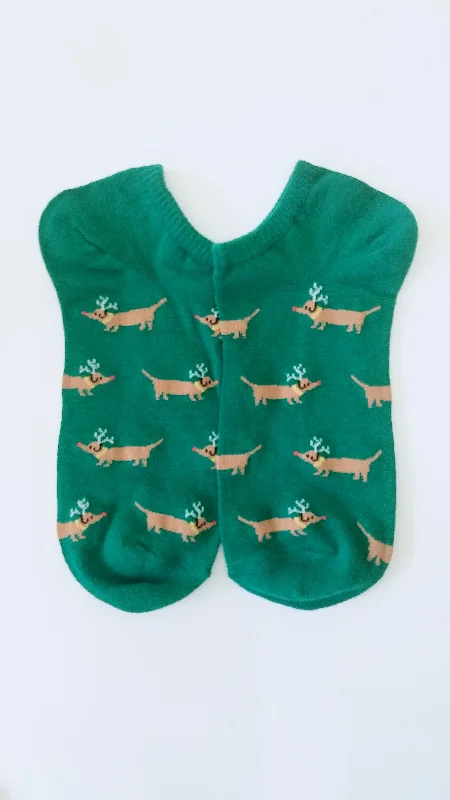 Take Advantage Reindeer Dachshund Dog Ankle Socks