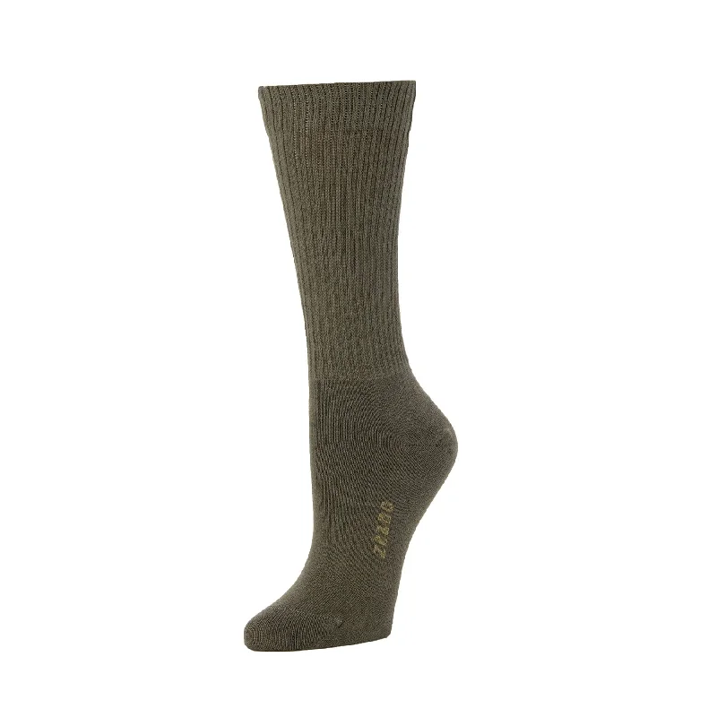 Steals and Deals Rib Knit - Organic Cotton Crew Socks - Spruce