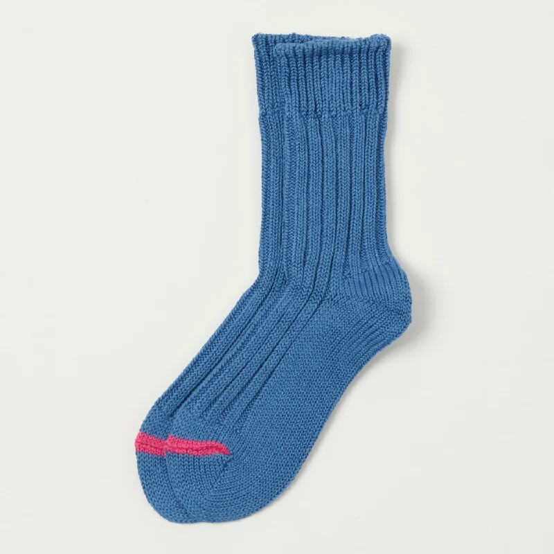 Stock Clearance RoToTo Chunky Ribbed Crew Sock - Smalt Blue