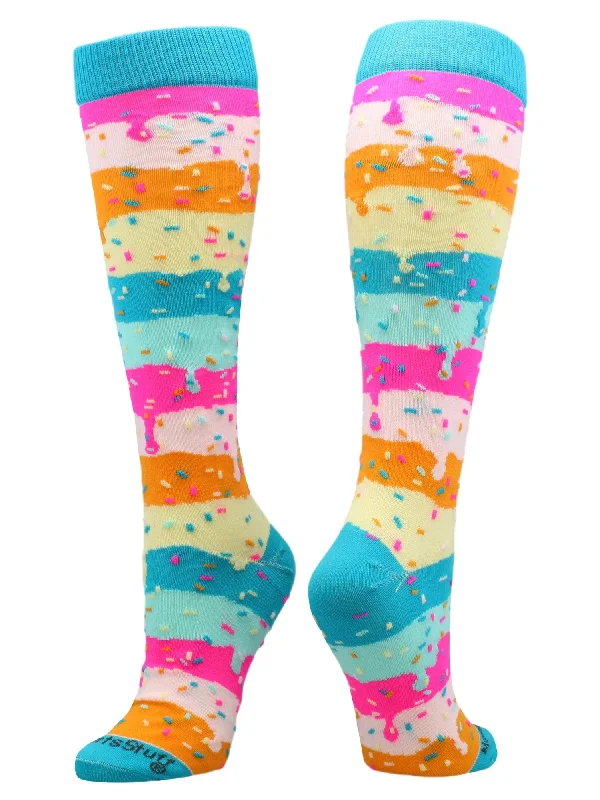 Weekend Savings Delight Rainbow Sprinkles Socks Over the Calf Length
