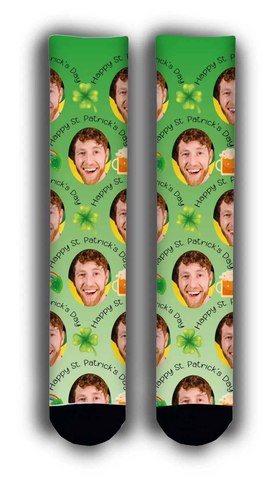 Low Price St Patrick's Day Personalised Face Socks