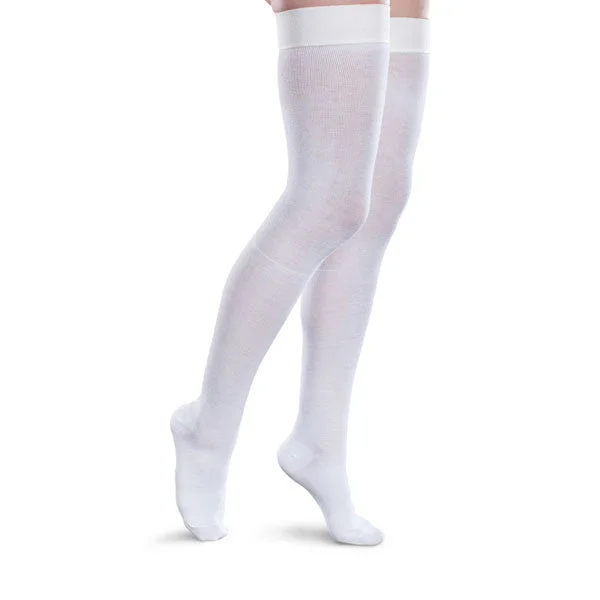 Steal Deal Therafirm Core-Spun Thigh High Socks w/Silicone Band - 15-20 mmHg