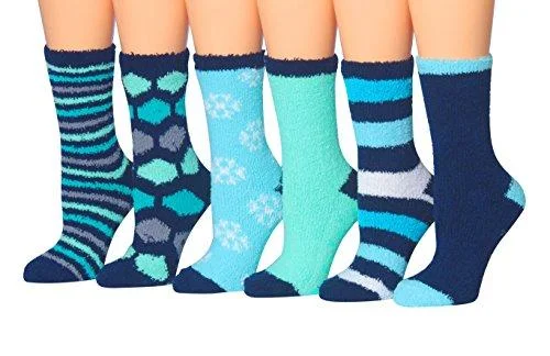 Weekend Specials to Enjoy Tipi Toe Women's 6-Pairs Cozy Microfiber Anti-Skid Soft Fuzzy Crew Socks