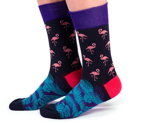 Weekend Offers That Shine "Tropical Punch" Cotton Crew Socks by Uptown Sox - Large