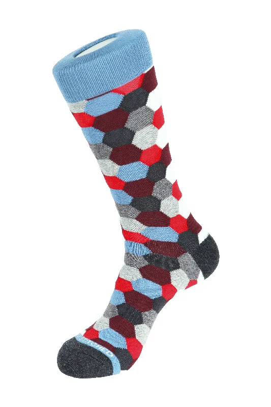 Grey Red Blue