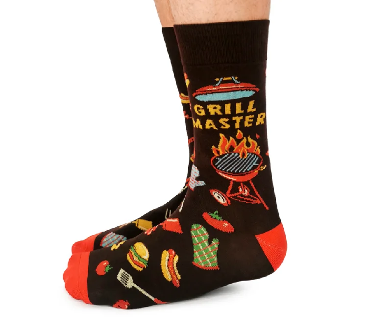 Weekend Sale: Don't Miss Out "Grill Master 2.0" Cotton Crew Socks by Uptown Sox - Large