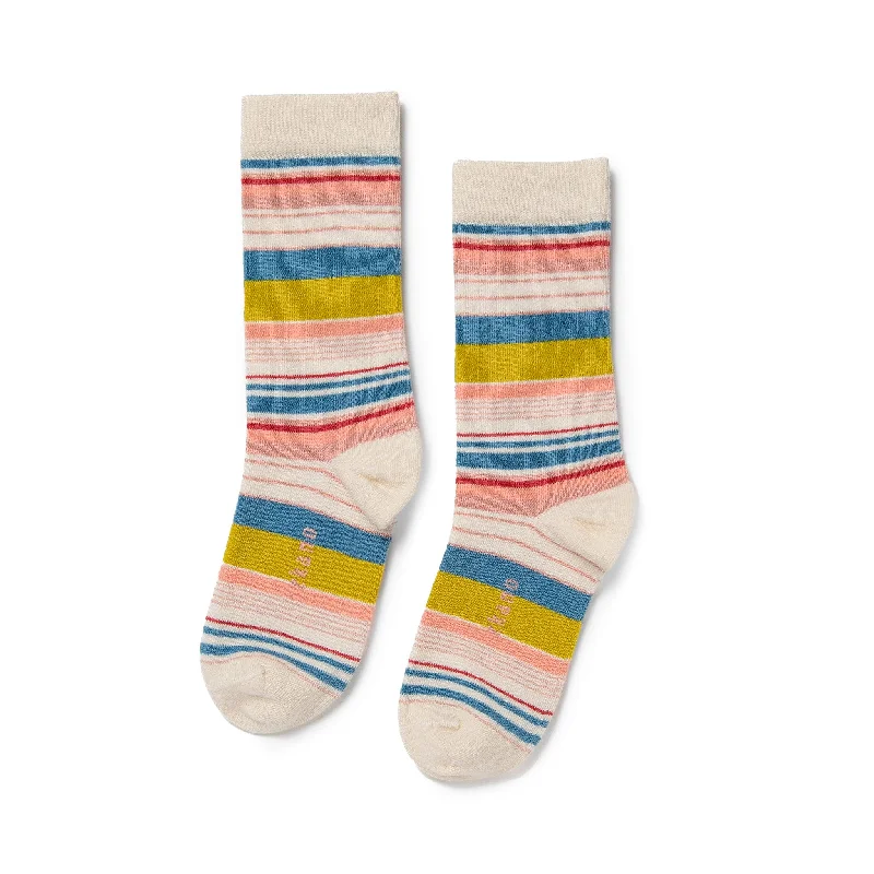 Online Deal Variegated Stripe - Organic Cotton Crew Socks - Natural