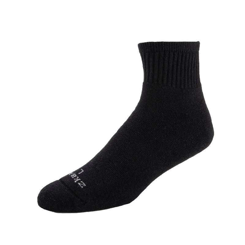 Early Bird Venture - Cushioned Organic Cotton Mini Crew Socks - Black