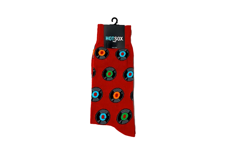Now or Never "Vinyls" Crew Socks by Hot Sox - Large