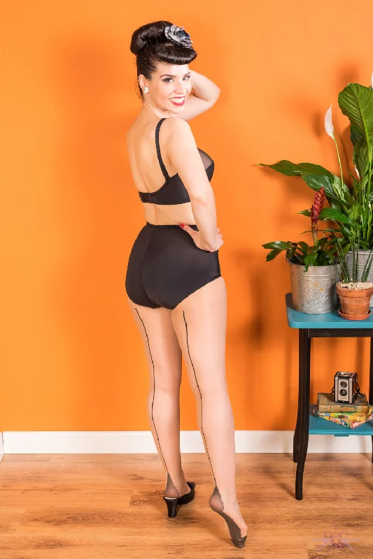 Value Pack What Katie Did Contrast Champagne/Black Seamed Tights
